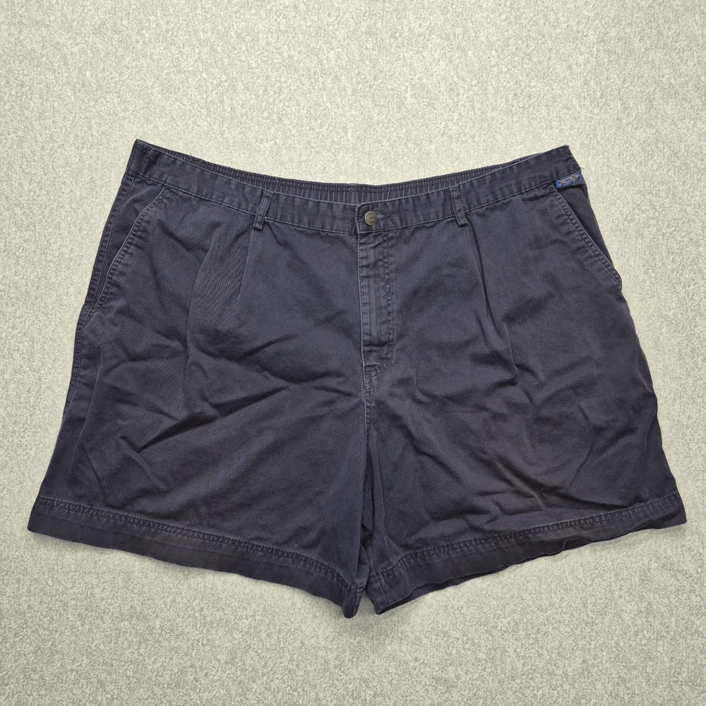 Kahala Mens Shorts 44 Dark Navy Blue 100% Cotton Flat Front Casual Chino Classic